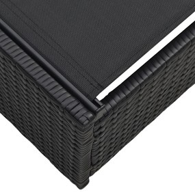 vidaXL Ξαπλώστρα Μαύρη 60x200x27 εκ Ρατάν