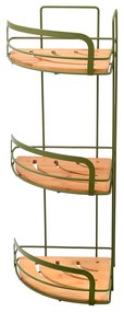 Estia 02-14865 Γωνιακή Επιτοίχια Ραφιέρα Μπάνιου Bamboo με 3 Ράφια 19.5x19.5x49cm