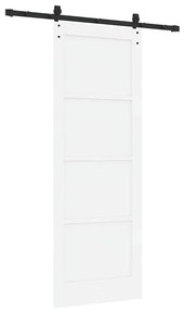 vidaXL Συρόμενη Πόρτα Χειροκίνητος Λευκό 78 x 211 εκ Μασίφ ξύλο πεύκου