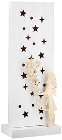 Ανάγλυφο Σταντ (LED) Ορθογώνιο &#039;Sternenmadchen&#039; Αστρικό Μοτίβο MDF Λευκό 8x14x34.5cm
