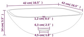 vidaXL Νιπτήρας Χρυσός 42x42x14 εκ. Γυάλινος