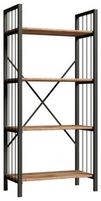 Βιβλιοθήκη Indus HM9425 60x30x150cm Walnut-Grey Μελαμίνη,Μέταλλο