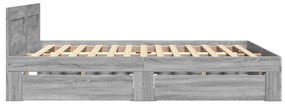 vidaXL Πλαίσιο Κρεβατιού με Κεφαλάρι Γκρι Sonoma 140x190εκ. Επεξ. Ξύλο