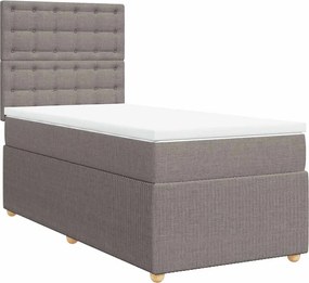 vidaXL Κρεβάτι Boxspring με Στρώμα Taupe 90x190 εκ.Υφασμάτινο