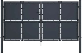 vidaXL Πόρτα Κήπου Ανθρακί 300x150 εκ. από Ατσάλι