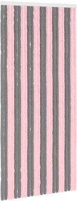 vidaXL Κουρτίνα εντόμων Chenille Ασημί Γκρι και Ροζ 100 x 220 cm