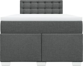 vidaXL Κρεβάτι Boxspring με Στρώμα Σκούρο Γκρι 120x200 εκ. Υφασμάτινο