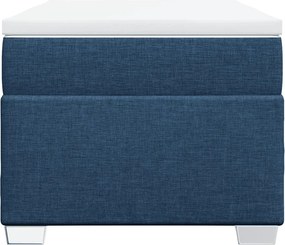 vidaXL Κρεβάτι Boxspring με Στρώμα Μπλε 90x190 εκ.Υφασμάτινο