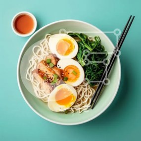 Intra Συλλεκτικό Ξύλινο Παζλ Plywood  4mm - Νόστιμο μπολ Ramen με κοτόπουλο και αυγά Σε Ξύλινο Κουτί - Διαστάσεις: 10x10 cm – 25 κομμάτια