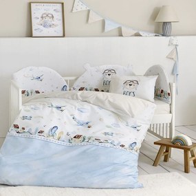 Πάντα Κούνιας Boy's World White-Blue Nima 40x200cm 100% Βαμβάκι