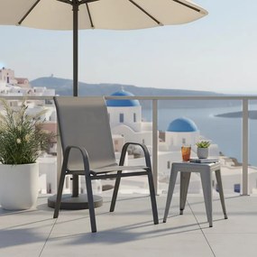 Καρέκλα - Πολυθρόνα Calan στοιβαζόμενη μέταλλο ανθρακί-textilene ανθρακί 55x75x95 εκ. 54x74x91 εκ.