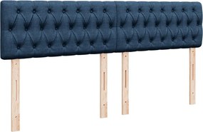 vidaXL Κρεβάτι Boxspring με Στρώμα Μπλε 180x200 εκ. Υφασμάτινο