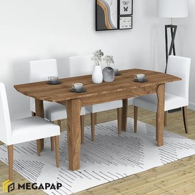 Τραπέζι Marlon Megapap επεκτεινόμενο χρώμα καρυδί 140+40x80x76εκ.