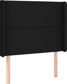 vidaXL Κρεβάτι Boxspring με Στρώμα Μαύρο 90x190 εκ.Υφασμάτινο