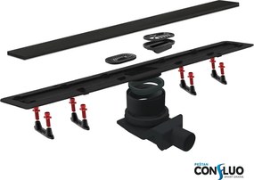 Karag Confluo Frameless Line Black Matt - Γραμμικό Σιφώνι Δαπέδου - 75 εκ.