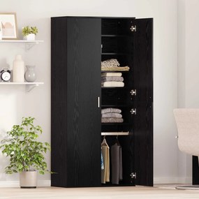 vidaXL Γραφείο με ράφι Μαύρη δρυς 80 x 39 x 178 εκ Επεξεργασμένο ξύλο