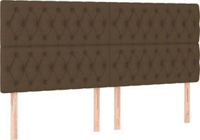 vidaXL Κρεβάτι Boxspring με Στρώμα Σκούρο Καφέ 200x200 εκ. Υφασμάτινο