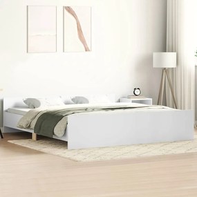 vidaXL Πλαίσιο Κρεβατιού με Κεφαλάρι & Ποδαρικό Λευκό 200 x 200 εκ.