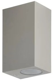 Απλίκα Τοίχου Ορθογώνια Πλαστική 2xGU10 9W IP65 Up&amp;Down ΦOS_ME-21-0219-10-Γκρι 21-0219-10