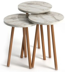 Τραπεζάκια βοηθητικά Roma Megapap χρώμα εφέ μαρμάρου
