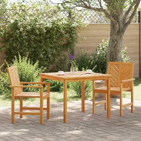 vidaXL Σέτ φαγητού για κήπο 3 pcs Καφέ 90 x 90 x 74 cm