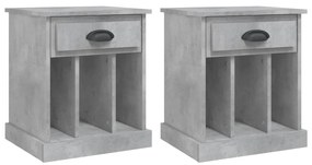 vidaXL Κομοδίνα 2 τεμ. Γκρι Σκυροδέματος 43x36x50 εκ.