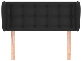 Κεφαλάρι με Πτερύγια Μαύρο 83 x 23 x 78/88 εκ. Συνθετικό δέρμα - Μαύρο
