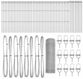 vidaXL Στύλος Περιφράξεων Ασημί 100 x 0,4 μ (25 mm πλέγμα) Ατσάλι