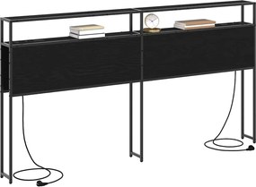 vidaXL Κεφαλάρι Αποθήκης με ράφι Μαύρη δρυς 200 cm Επεξεργασμένο ξύλο