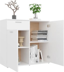 vidaXL Ντουλάπι με Συρτάρι Λευκό 80 x 36 x 75 εκ. από Επεξ. Ξύλο