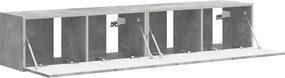 vidaXL Ντουλάπι Τηλεόρασης Τοίχου 2 pcs Σκυρόδεμα Επεξεργασμένο Ξύλο
