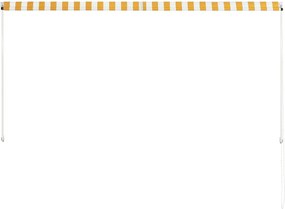 vidaXL Τέντα Συρόμενη Κίτρινο / Λευκό 250 x 150 εκ.