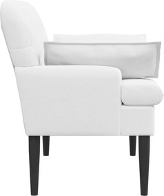 vidaXL Love seat με κουμπιά Λευκό 111 x 68 x 80 εκ. Ύφασμα