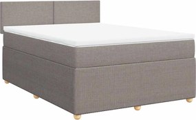 vidaXL Κρεβάτι Boxspring με Στρώμα Taupe 140x190 εκ. Υφασμάτινο