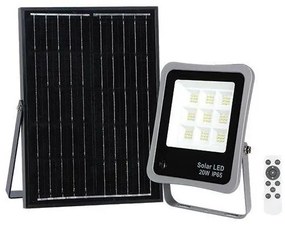 Προβολέας LED Ηλιακός 20W 4000K Αλουμ Μαύρο PLUS 147-69580 Eurolamp-147-69580-Γκρι 147-69580