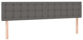 Κεφαλάρι Κρεβατιού LED Γκρι 160x5x78/88 εκ. από Συνθετικό Δέρμα 3121712