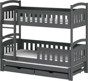 HARRIET 90x200 graphite bunk bed Lano Furniture