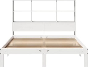 vidaXL Κρεβάτι Βιβλιοθήκη Χωρίς Στρώμα 140x200 εκ Μασίφ Ξύλο Πεύκο
