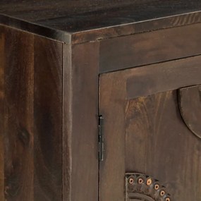 vidaXL Ντουλάπι με Σκαλιστό Σχέδιο 110x35x70 εκ. από Μασίφ Ξύλο Μάνγκο