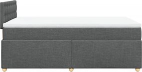 vidaXL Κρεβάτι Boxspring με Στρώμα Σκούρο Γκρι 120x190 εκ Υφασμάτινο