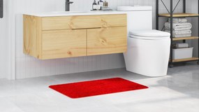 vidaXL Πατάκι Μπάνιου Ορθογώνιο Κόκκινο 60x90 εκ. Πολυπροπυλένιο Αντιολισθητικό