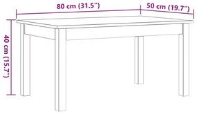 Τραπεζάκι Σαλονιού Καφέ Κεριού 80x50x40 εκ. Μασίφ Ξύλο Πεύκου - Καφέ