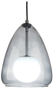 Φωτιστικό Κρεμαστό Μονόφωτο Γυάλινο Γκρι G9 Φ22,5x140cm