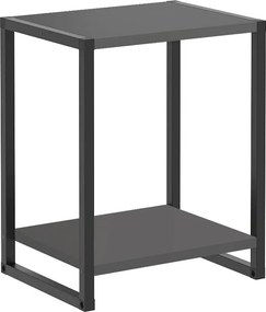 Κομοδίνο Gina Megapap χρώμα ανθρακί - μαύρο 39x30x48εκ.