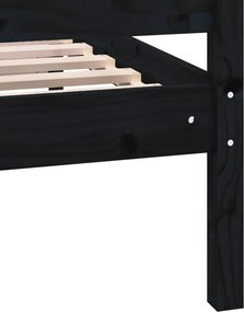 vidaXL Πλαίσια κρεβατιού Μαύρο 75 x 190 cm Solid Pine Wood