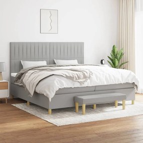 ΚΡΕΒΑΤΙ BOXSPRING ΜΕ ΣΤΡΩΜΑ ΑΝΟΙΧΤΟ ΓΚΡΙ 200X200 ΕΚ. ΥΦΑΣΜΑΤΙΝΟ 3137341