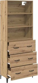 vidaXL Highboard Artisan Oak 69,5 x 34 x 180 εκ. Επεξεργασμένο ξύλο