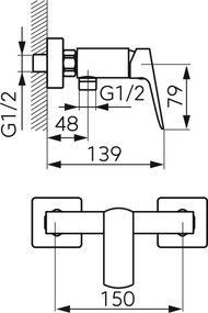 Ferro Vitto Verdeline BVI7VL - Μπαταρία ντουζιέρας χρωμέ
