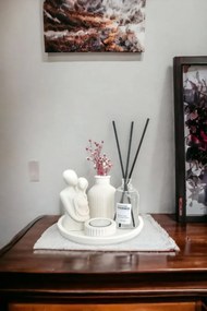 Διακοσμητικό σκανδιναβικό βάζο με αρωματικό σετ για δωμάτιο Λευκό