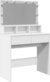 vidaXL Μπουντουάρ με LED Λευκό 80x41x144,5 εκ.